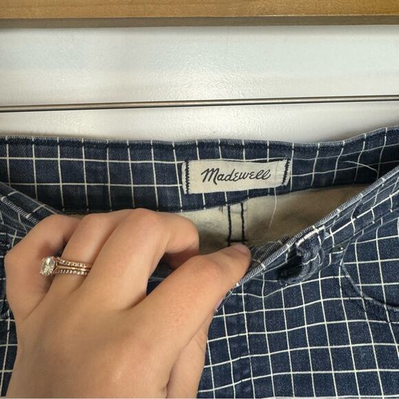 Madewell 9” High Rise Skinny Grid Pattern Windowpane Size 27 Tall - Picture 4 of 8